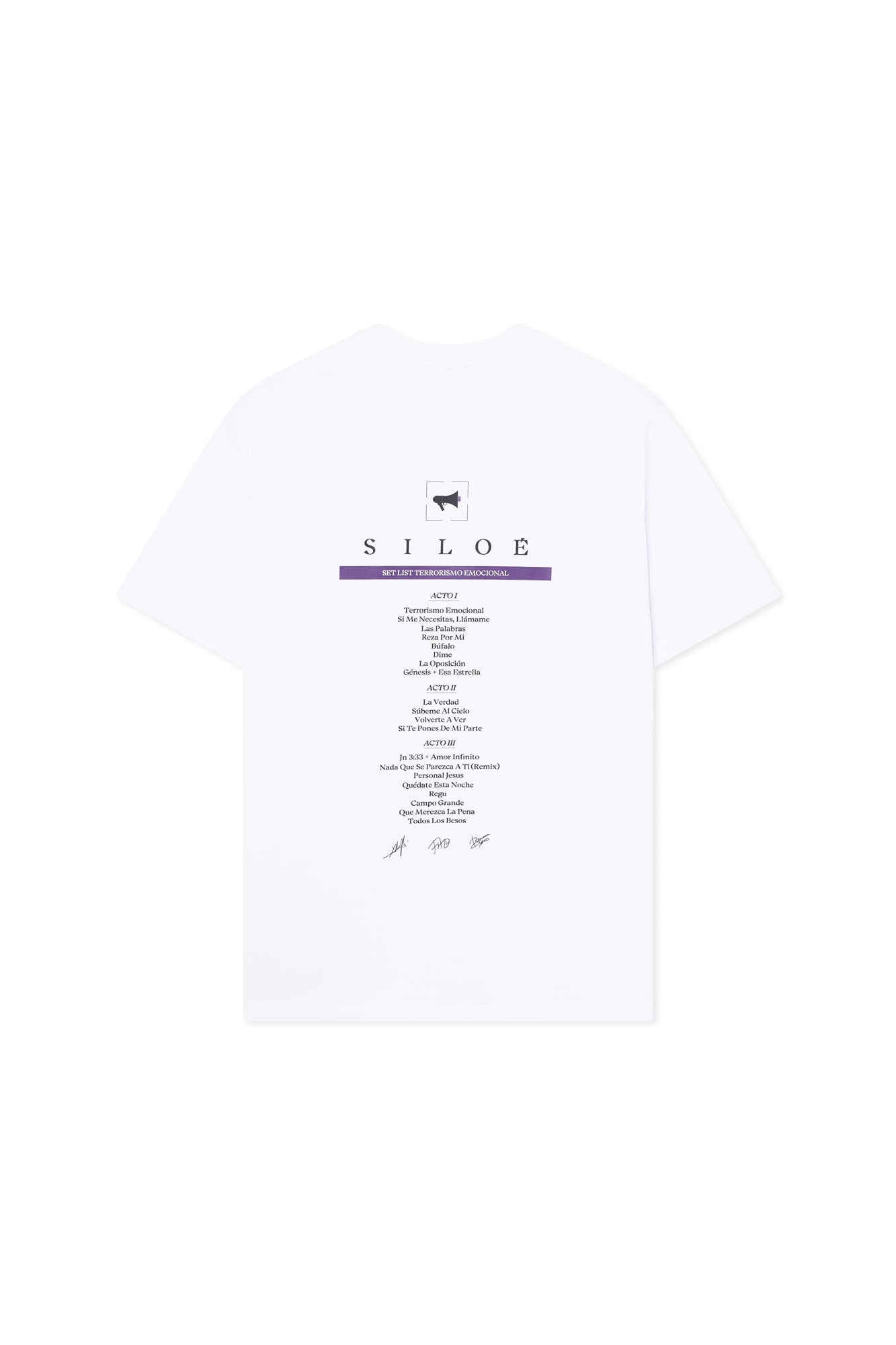 CAMISETA SETLIST "TERRORISMO EMOCIONAL" FIRMADA